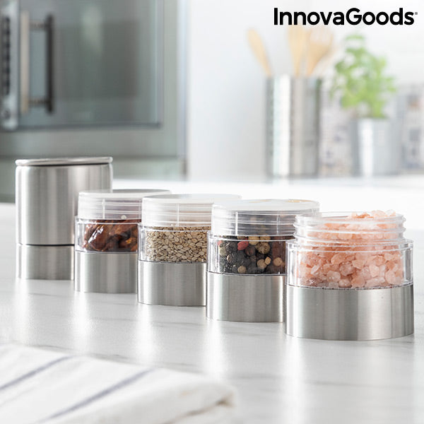 4-in-1 Gewürzmühle – Edelstahl Pfeffer-, Salz-, Kräuter- und Chili-Mühle