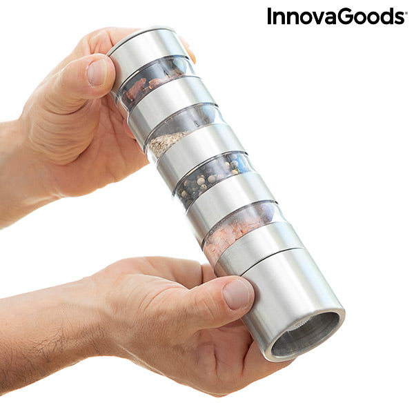 4-in-1 Gewürzmühle – Edelstahl Pfeffer-, Salz-, Kräuter- und Chili-Mühle