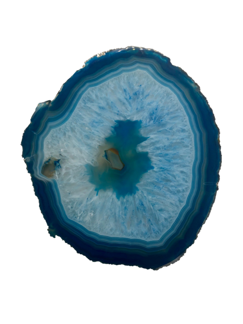 Agatene Servierplatte mit Silberrand