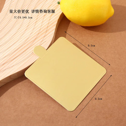 100 Stück Goldene Kuchenbasis Einweg Mousse Dessertplatte Lebensmittelpapier Matten