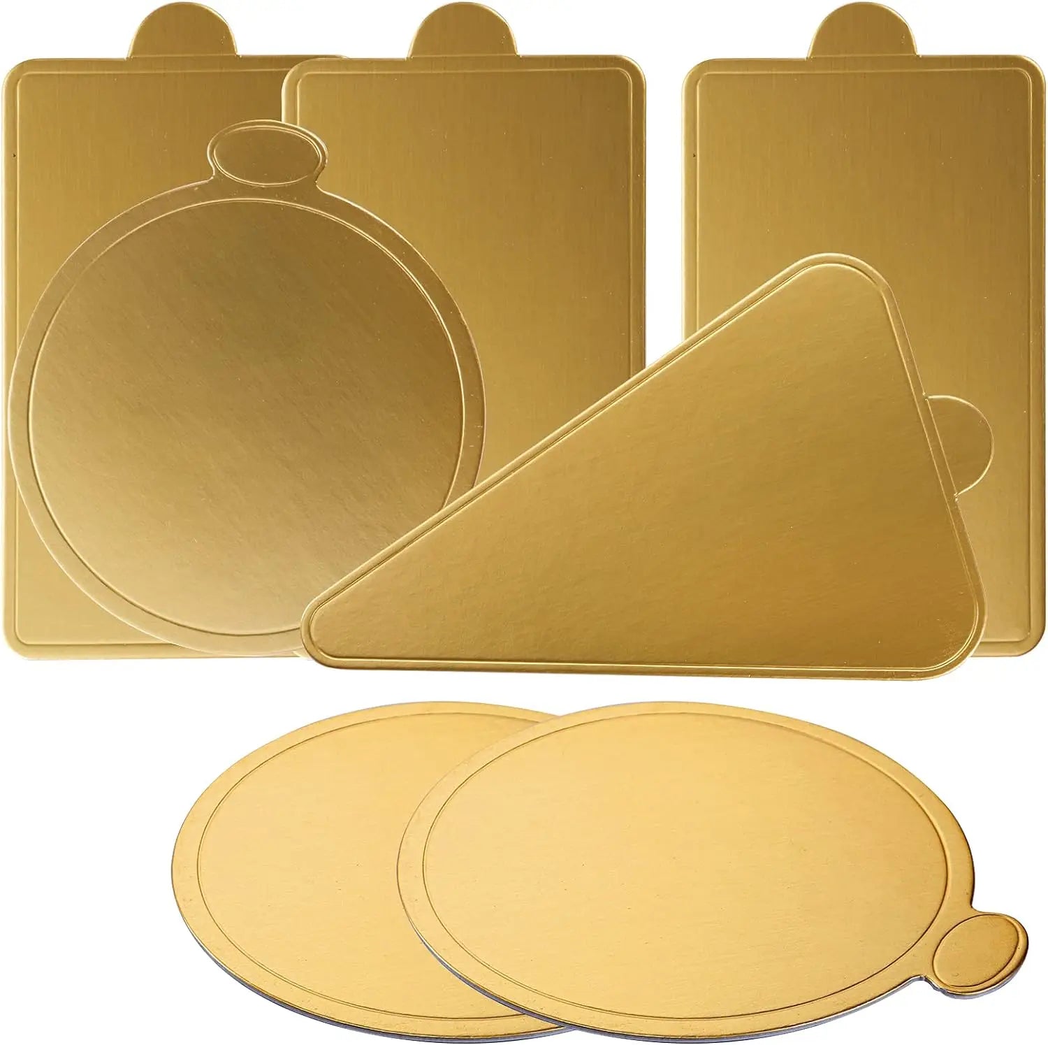 100 Stück Goldene Kuchenbasis Einweg Mousse Dessertplatte Lebensmittelpapier Matten