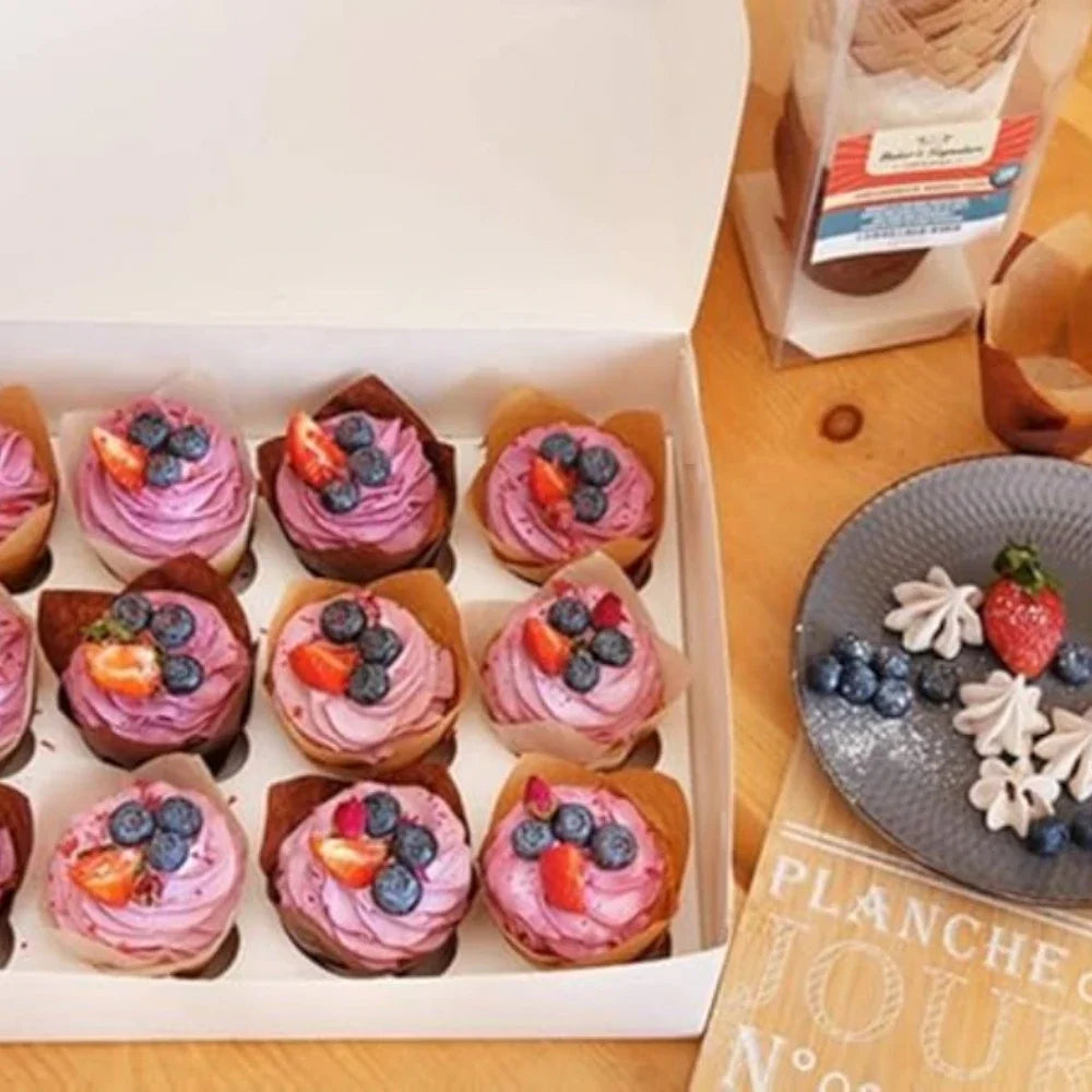 50 Stück Cupcake Liner im Zeitung Design – Backförmchen für Muffins und Cupcakes