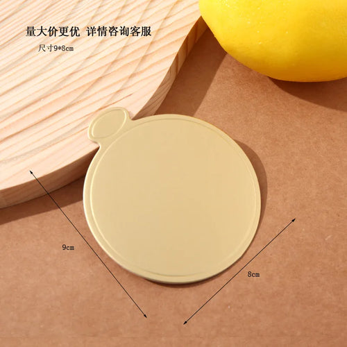 100 Stück Goldene Kuchenbasis Einweg Mousse Dessertplatte Lebensmittelpapier Matten