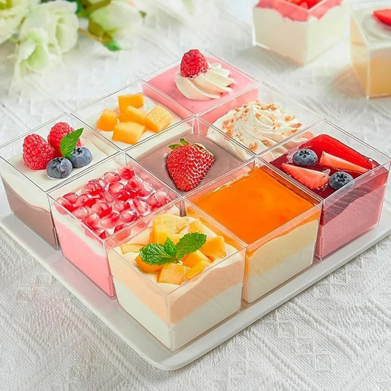 Einweg Plastik Dessertbecher Transparent | Ideal für Mousse & Pudding