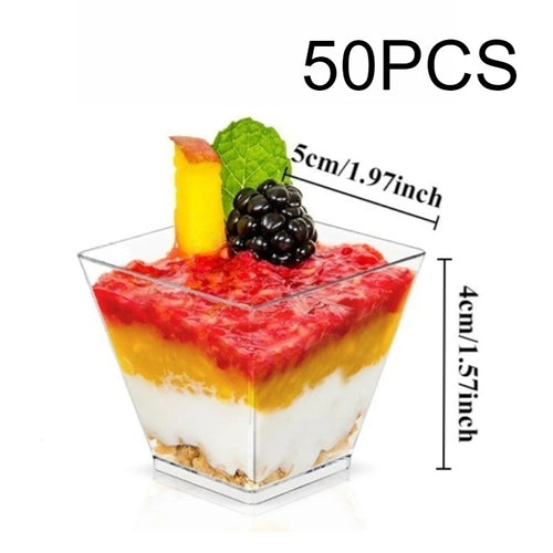 Einweg Plastik Dessertbecher Transparent | Ideal für Mousse & Pudding