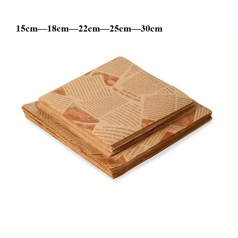 100 Stück vorgeschnittenes Backpapier – Vielseitig für Backen & Verpacken