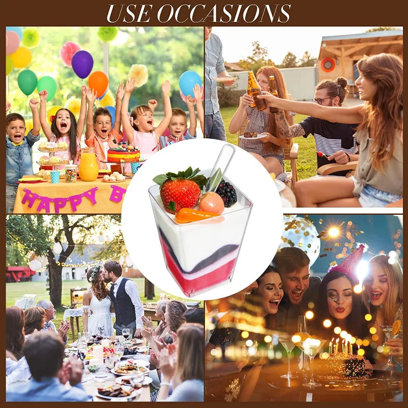 Trapez Dessertbecher | Wiederverwendbar