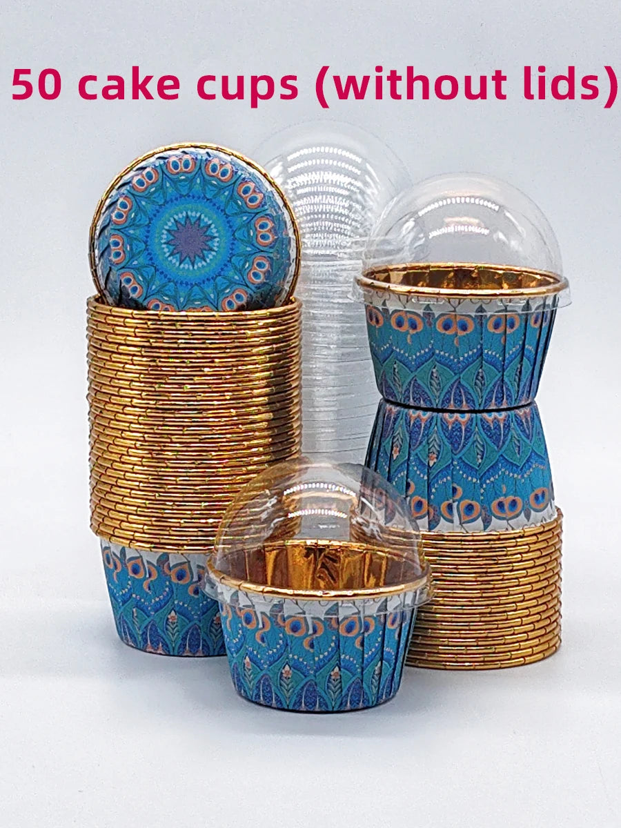 50 Stück Backförmchen Einweg Cupcake Becher, hitzebeständiges Papier