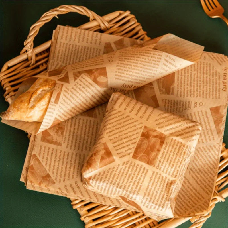 100 Stück vorgeschnittenes Backpapier – Vielseitig für Backen & Verpacken