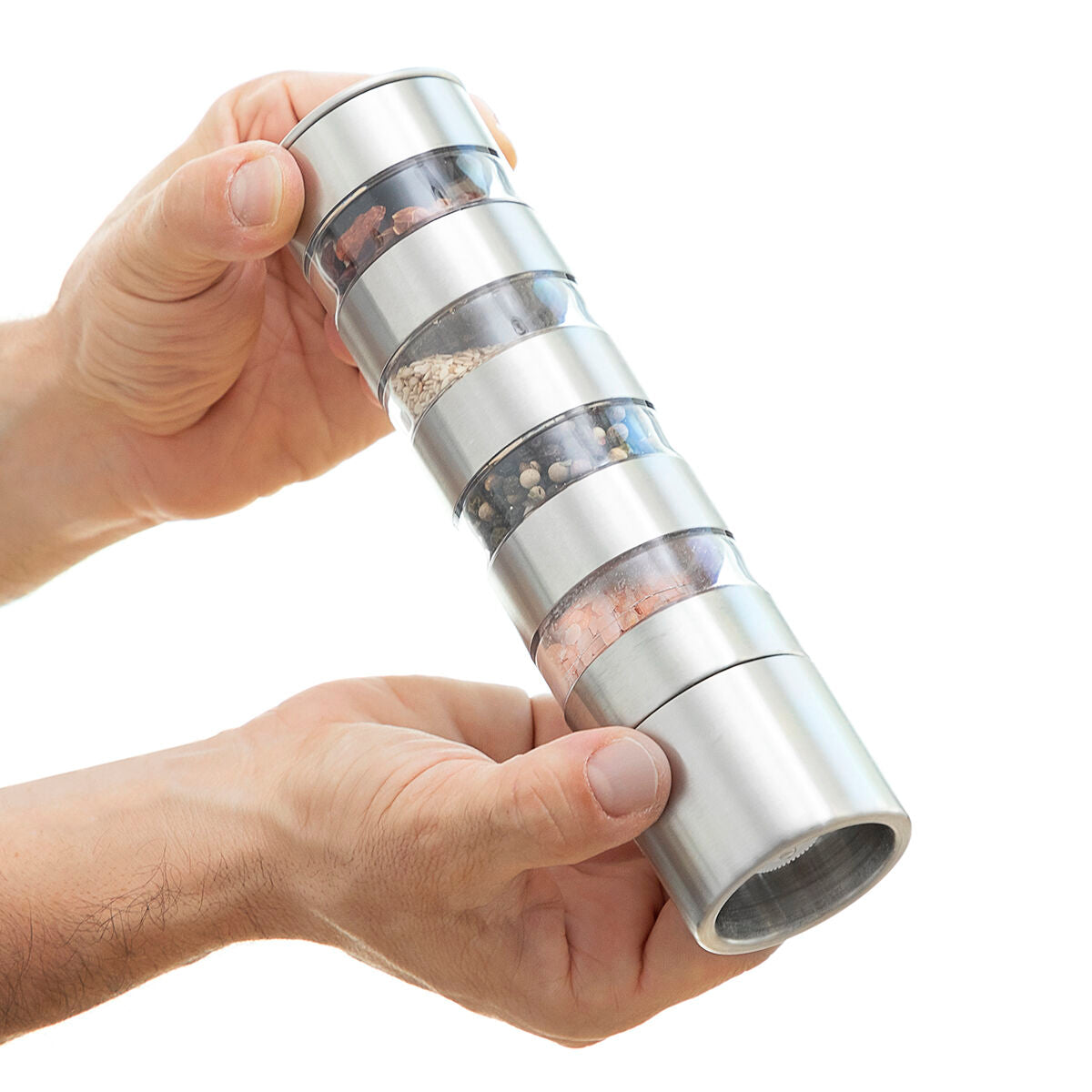 4-in-1 Gewürzmühle – Edelstahl Pfeffer-, Salz-, Kräuter- und Chili-Mühle