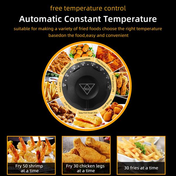 Edelstahl Fritteuse 12,5L mit Timer – 3000W Einzel-Tank