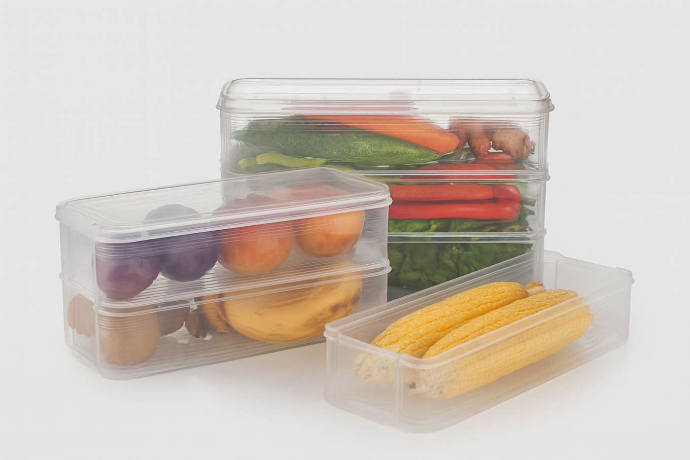 3er Set Kühlschrank Aufbewahrungsbehälter